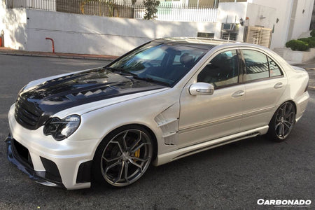 2001-2007 Mercedes Benz W203 C Class WI Style Side Skirts - Carbonado Aero