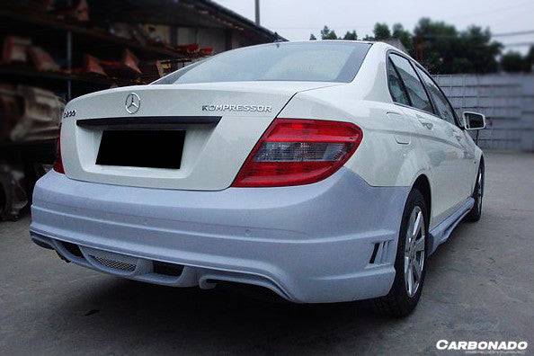 2008-2014 Mercedes Benz W204 C Class DE Style Rear Bumper - Carbonado Aero