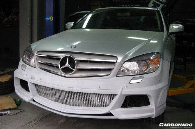 2008-2013 Mercedes Benz W204 C Class DE Style Front Bumper w/ LED Lights - Carbonado Aero