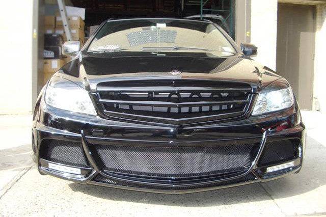 2008-2013 Mercedes Benz W204 C Class DE Style Front Bumper w/ LED Lights - Carbonado Aero