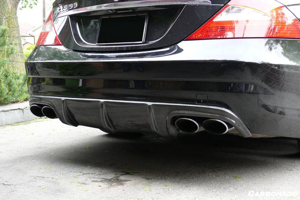 2006-2010 Mercedes Benz W219 CLS63 CLS55 AMG Carbon Fiber Rear Diffuser Lip - Carbonado