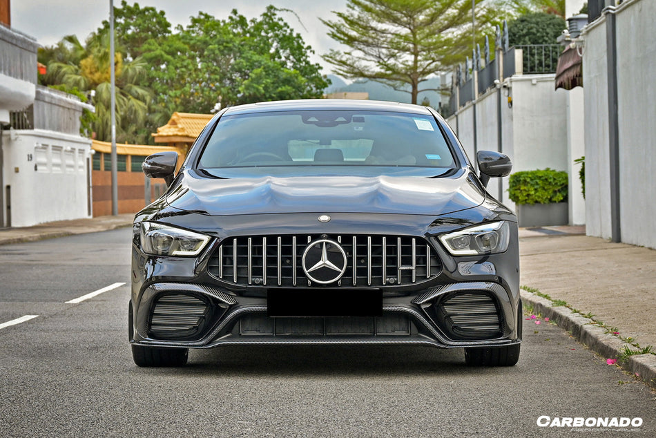 2019-2023 Mercedes Benz AMG GT63/S 4 puertas Coupe X290 OEM estilo borde frontal de fibra de carbono