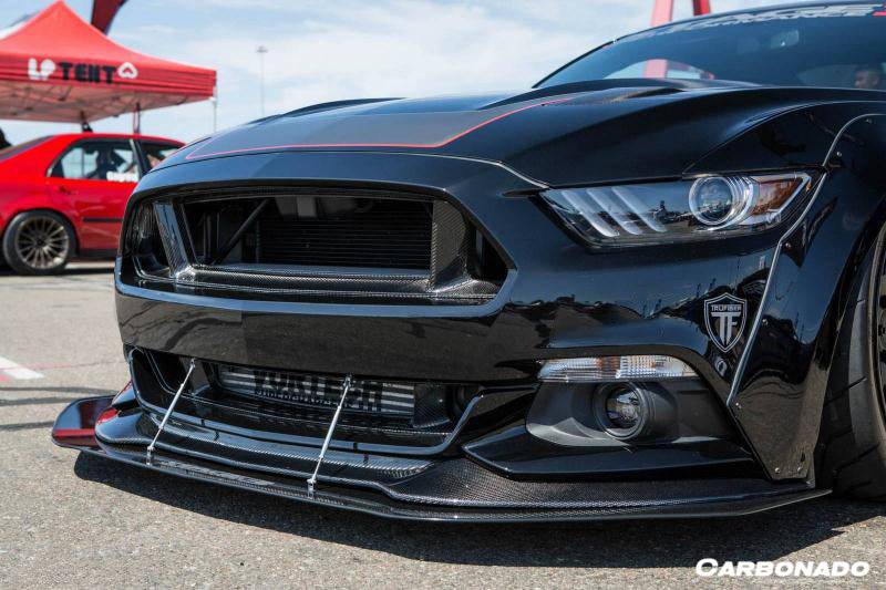 2014-2017 Ford Mustang TRU Style Carbon Fiber Front Bumper Up-Grill - Carbonado Aero