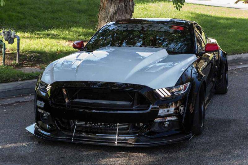 2015-2017 Ford Mustang TRU Style Carbon Fiber Front Bumper Up-Grill - Carbonado