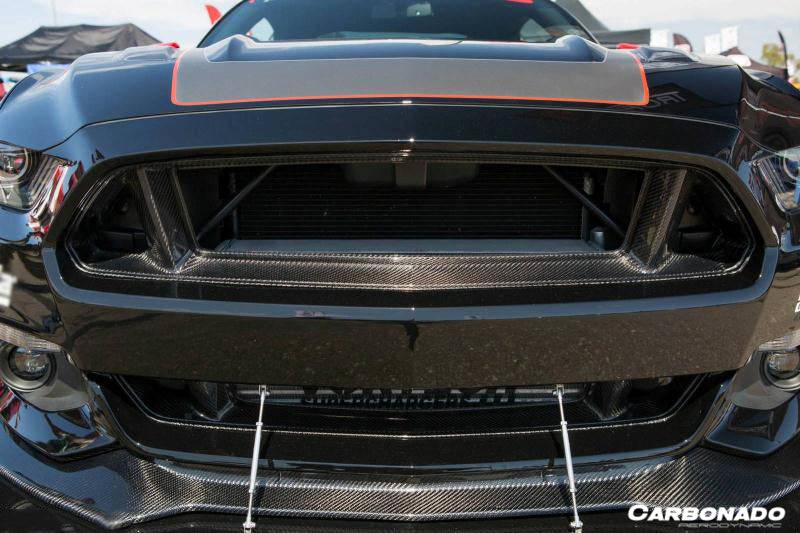 2014-2017 Ford Mustang TRU Style Carbon Fiber Front Bumper Down-Grill - Carbonado Aero