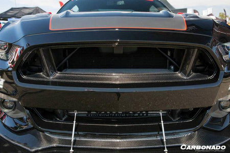 2014-2017 Ford Mustang TRU Style Carbon Fiber Front Bumper Down-Grill - Carbonado Aero