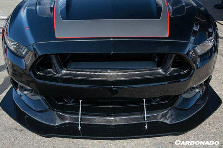 2014-2017 Ford Mustang TRU Style Carbon Fiber Front Bumper Down-Grill - Carbonado Aero