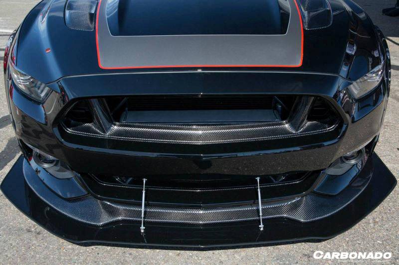 2014-2017 Ford Mustang TRU Style Carbon Fiber Front Bumper Up-Grill - Carbonado Aero