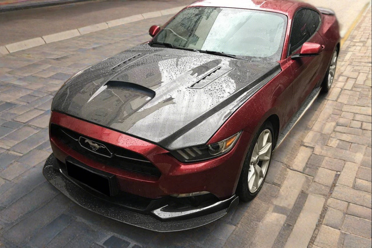 2015-2017 Ford Mustang GT & V6 TRU Style Hood - Carbonado