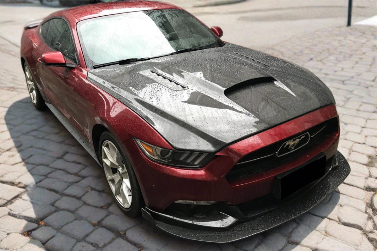 2015-2017 Ford Mustang GT & V6 TRU Style Hood - Carbonado