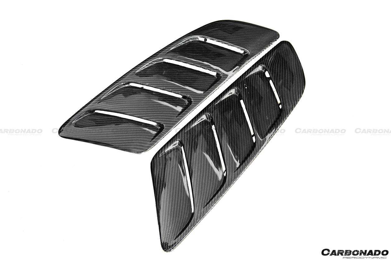 2014-2017 Ford Mustang Rsh Style Carbon Fiber Heat Extractors Hood Scoops - Carbonado Aero