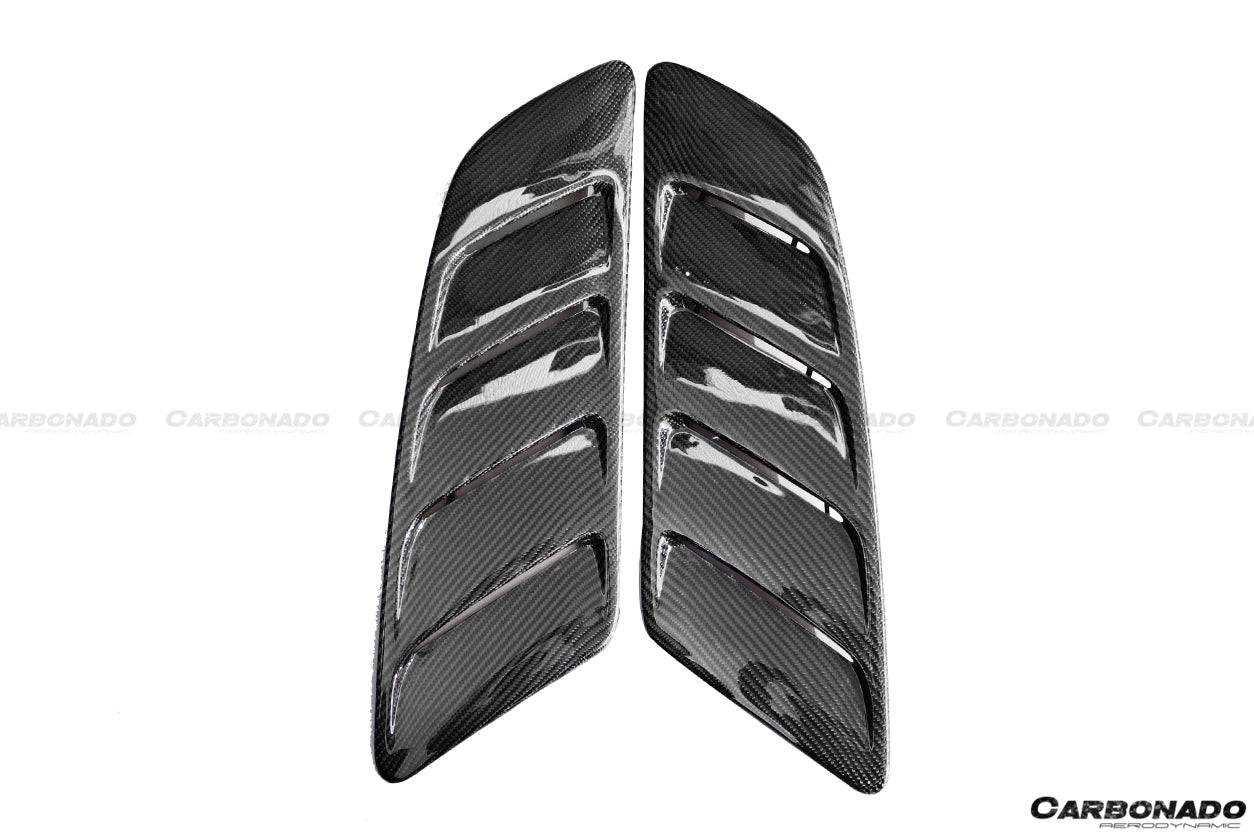 2014-2017 Ford Mustang Rsh Style Carbon Fiber Heat Extractors Hood Scoops - Carbonado Aero