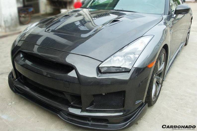 2008-2016 Nissan GTR R35 CBA/DBA BSE2 Style Front Bumper w/LED - Carbonado Aero