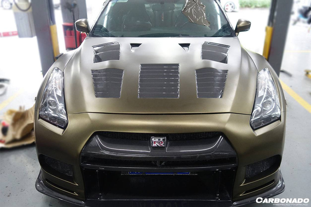 2009-2016 Nissan GTR R35 CBA/DBA TP-2 Style Hood - Carbonado