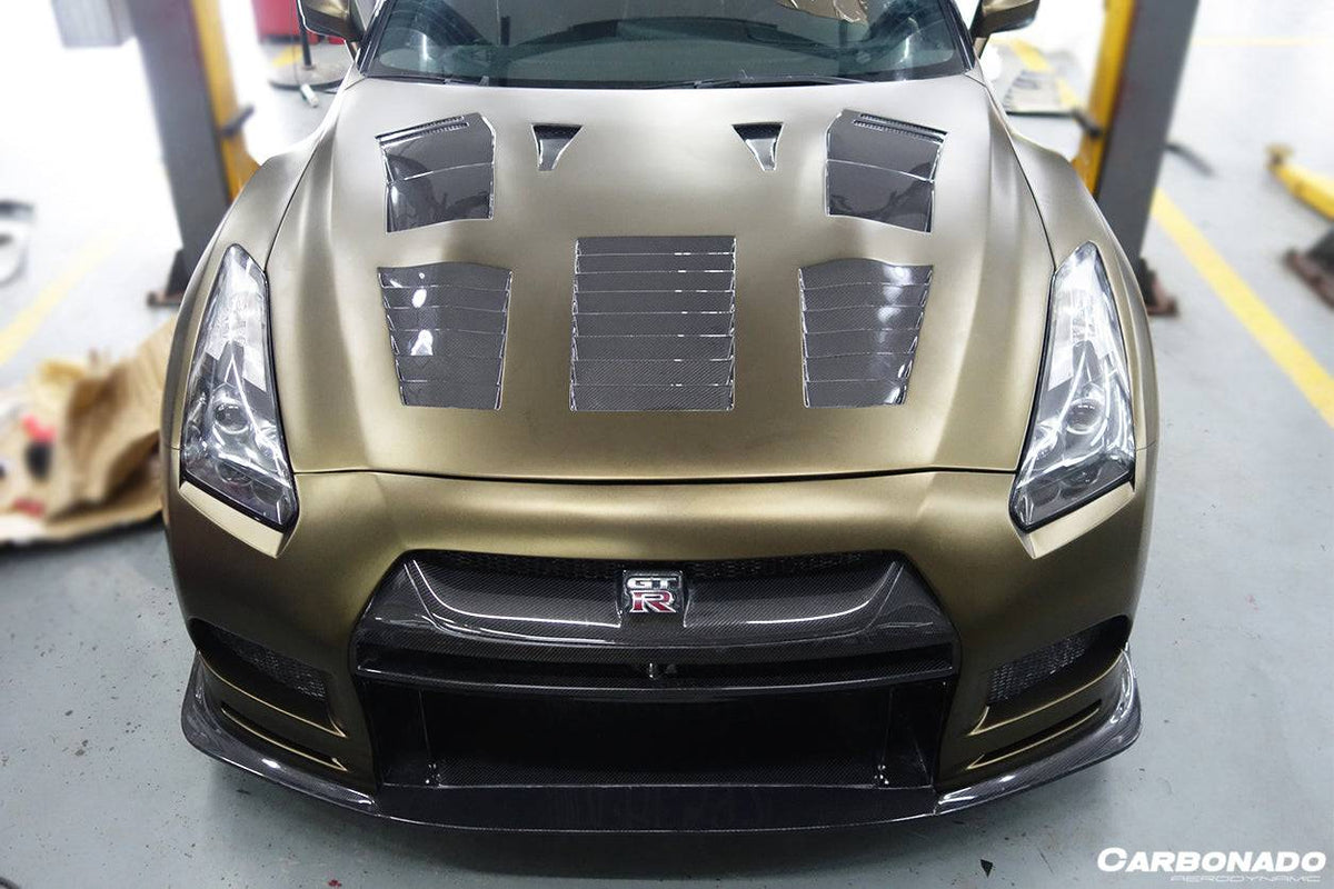 2009-2016 Nissan GTR R35 CBA/DBA TP-2 Style Hood - Carbonado