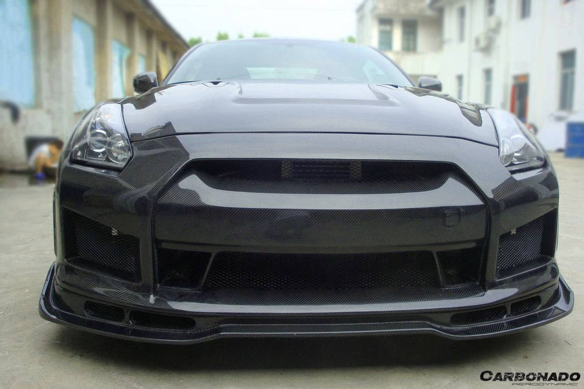 2008-2016 Nissan GTR R35 CBA/DBA BSE2 Style Front Bumper w/LED - Carbonado Aero