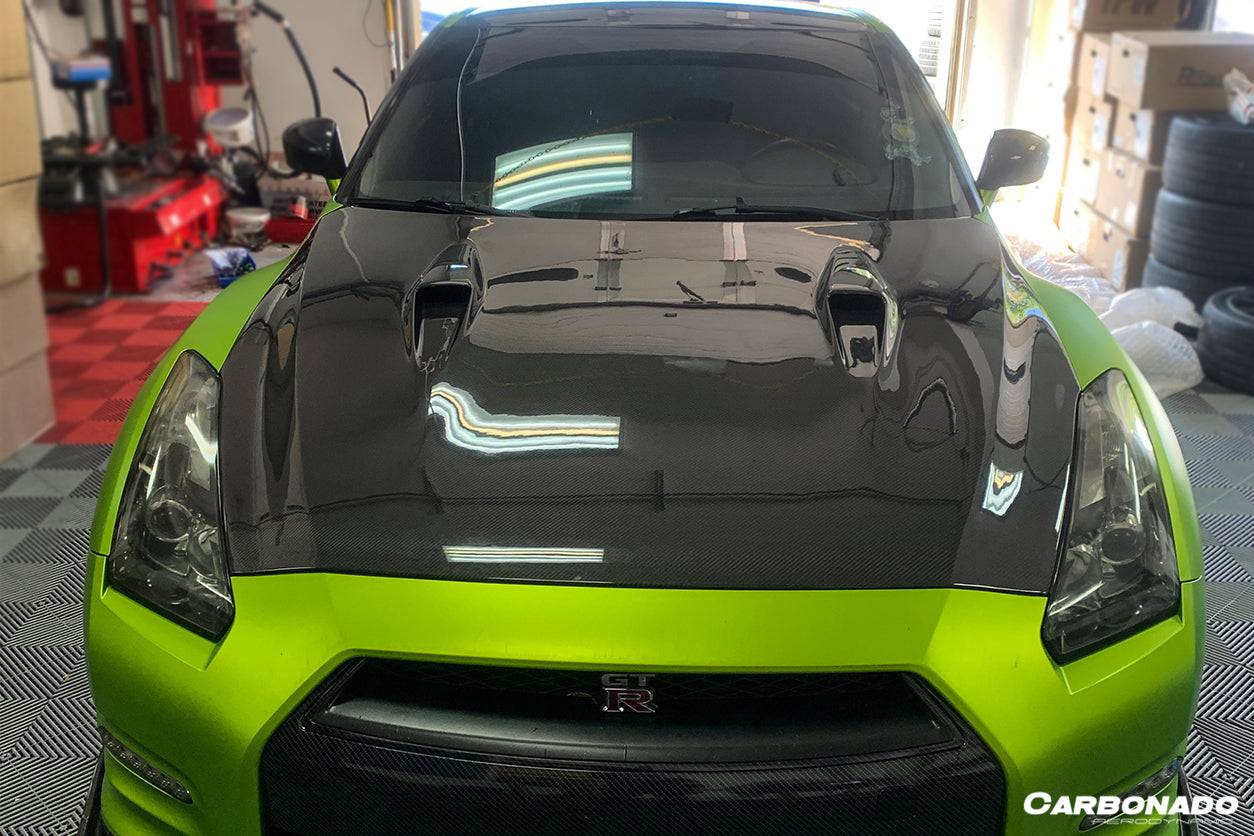 2008-2016 Nissan GTR R35 CBA/DBA BSE Style Carbon Fiber Hood - Carbonado Aero