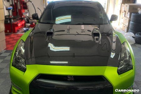 2008-2016 Nissan GTR R35 CBA/DBA BSE Style Carbon Fiber Hood - Carbonado Aero
