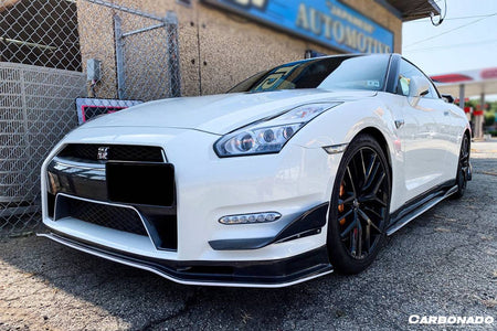 2012-2016 Nissan GTR R35 DBA Mines Style Carbon Fiber Front Canards - Carbonado Aero