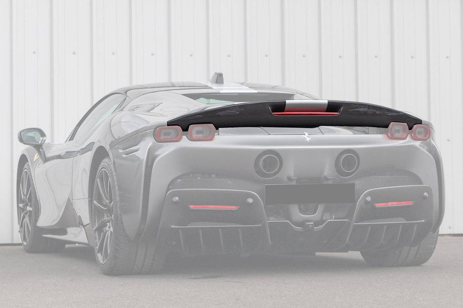 2020-UP Ferrari SF90 Stradale Assetto Fiorano Style DRY Carbon Fiber Trunk Spoiler