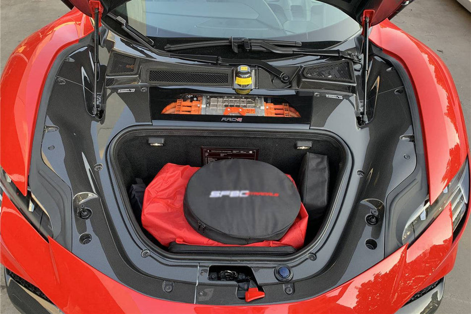 2020-UP Ferrari SF90 Stradale OE Style DRY Carbon Fiber Front Storage Box Interior - Carbonado