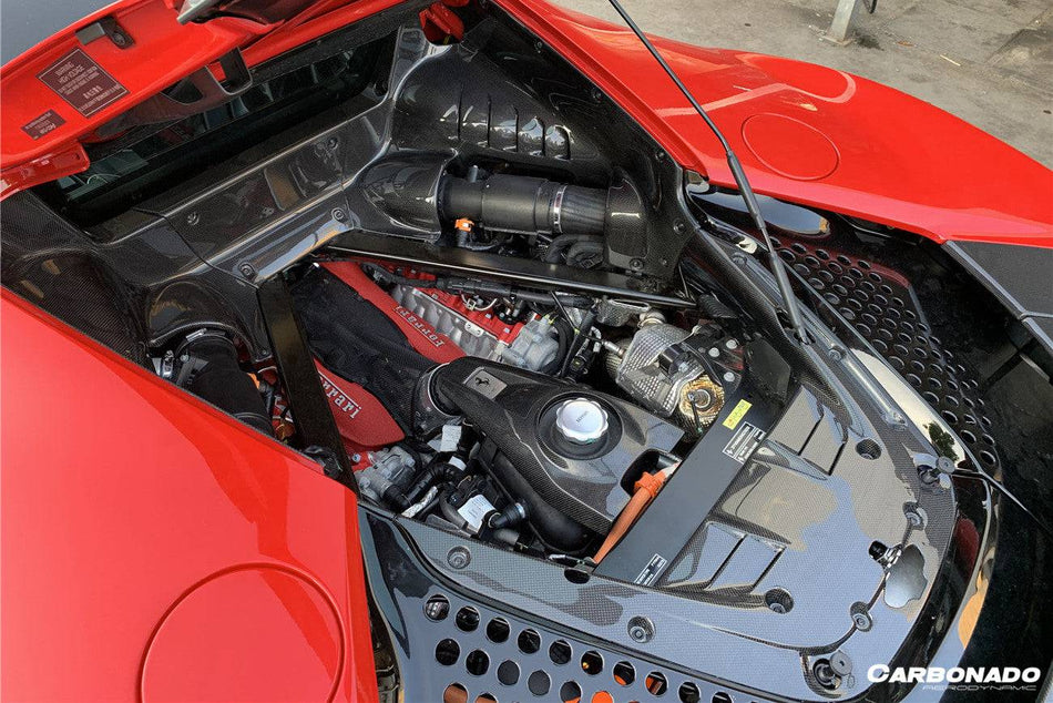 2020-UP Ferrari SF90 Stradale OE Style DRY Carbon Fiber Engine Cooling Mesh