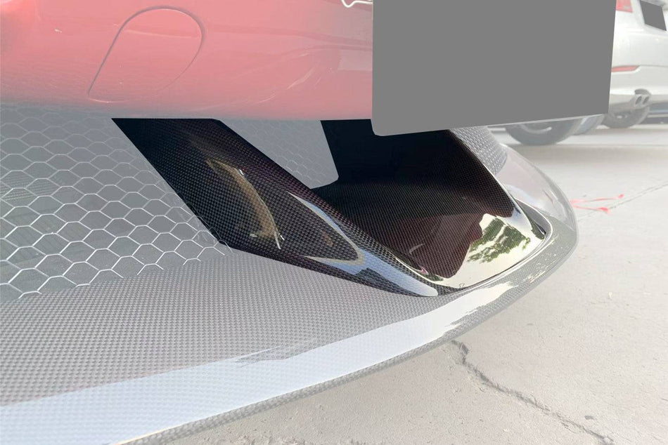 2020-UP Ferrari SF90 Stradale OE Style Autoclave DRY Carbon Fiber Front Bumper Middle Air Vents - Carbonado