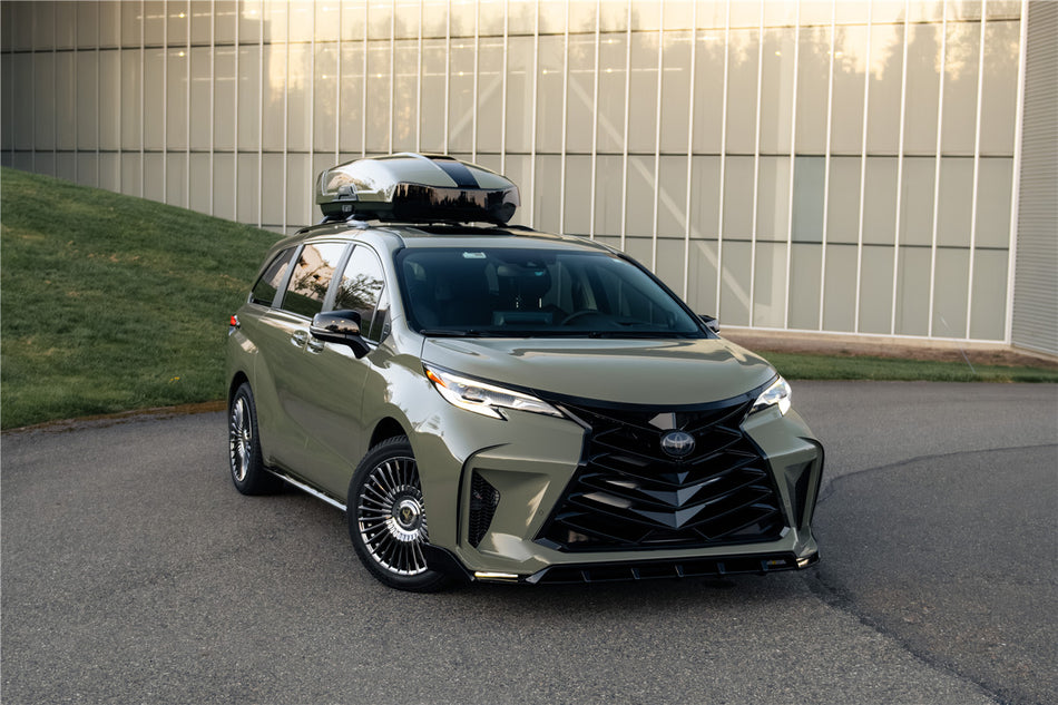2021-UP Toyota Sienna Thunder Style PP Front Bumper with Lip and Grills and LED Light