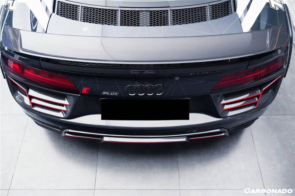 2016-2019 Audi R8 GEN2 V10 PLUS Coupe ONLY GT Style Carbon Fiber Trunk Wing w/ Base - Carbonado