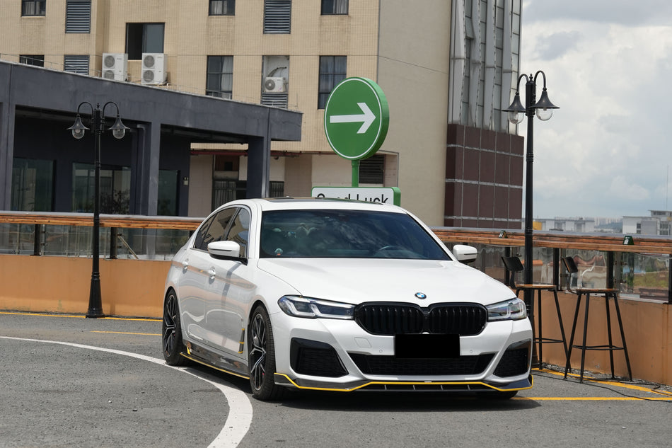 2017-2019 BMW Serie 5 G30 G38 M-TECH Labio delantero de fibra de carbono estilo ECC