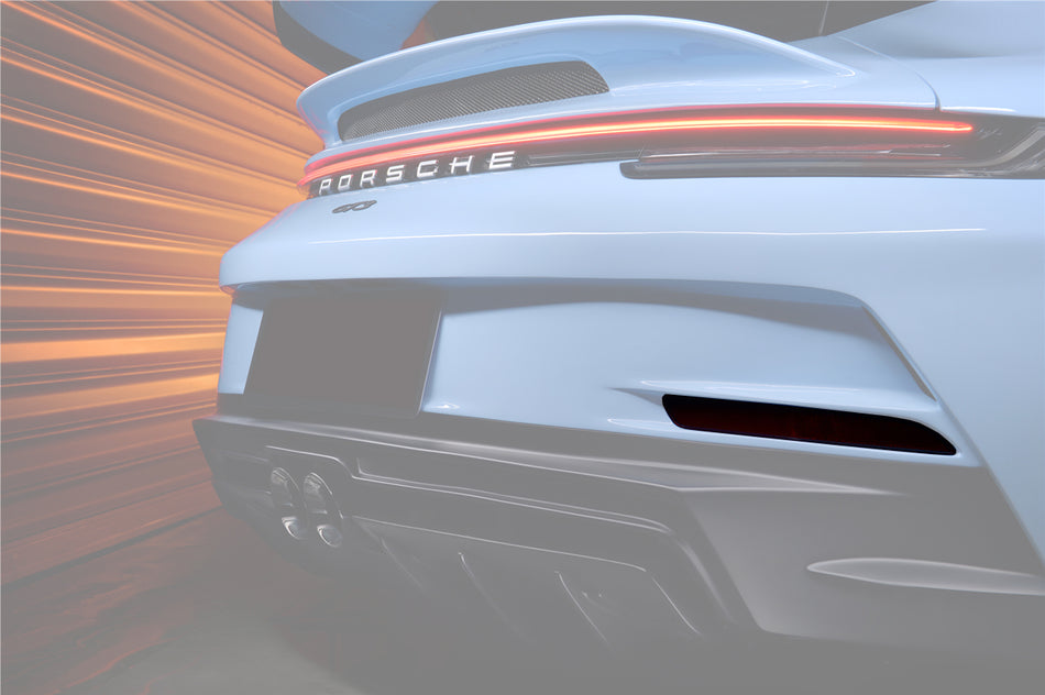 2019-2023 Porsche 911 992 Carrera & S & 4 & 4S & Targa & Cabriolet GT3 Style Rear Bumper Red Reflector Panels - Carbonado