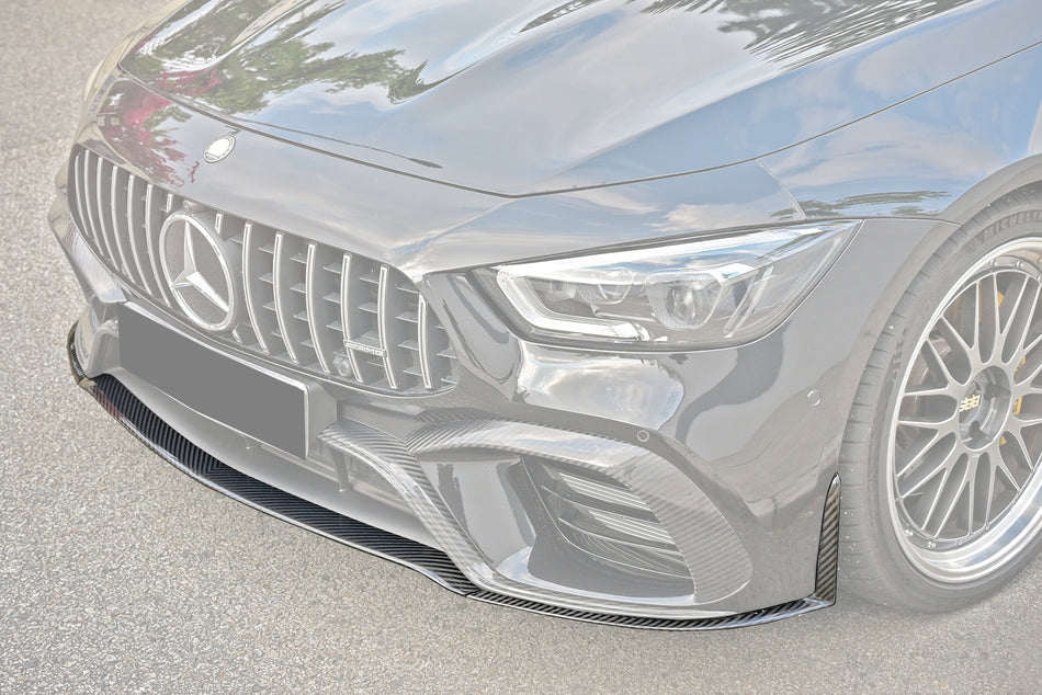 2019-2023 Mercedes Benz AMG GT63/S 4 puertas Coupe X290 OEM estilo borde frontal de fibra de carbono
