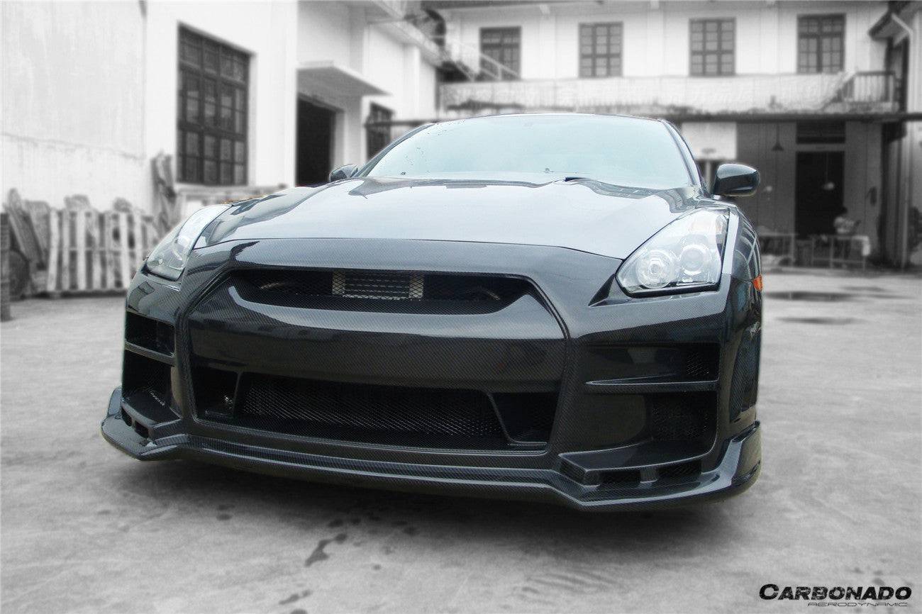 2008-2016 Nissan GTR R35 CBA/DBA BSE Style Front Bumper w/LED - Carbonado