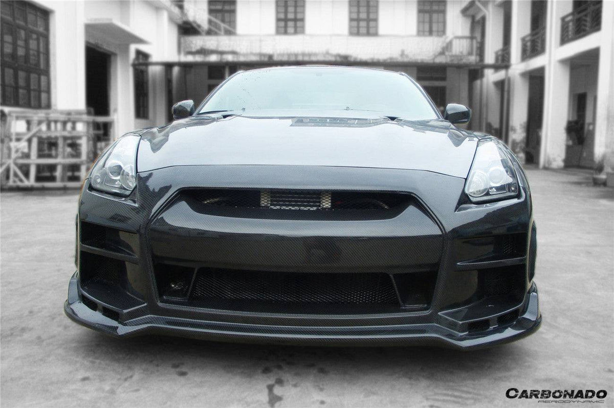 2008-2016 Nissan GTR R35 CBA/DBA BSE Style Front Bumper w/LED - Carbonado Aero