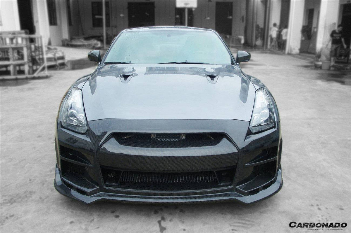 2008-2016 Nissan GTR R35 CBA/DBA BSE Style Front Bumper w/LED - Carbonado Aero