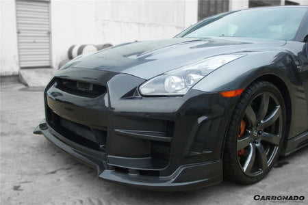 2008-2016 Nissan GTR R35 CBA/DBA BSE Style Front Bumper w/LED - Carbonado Aero