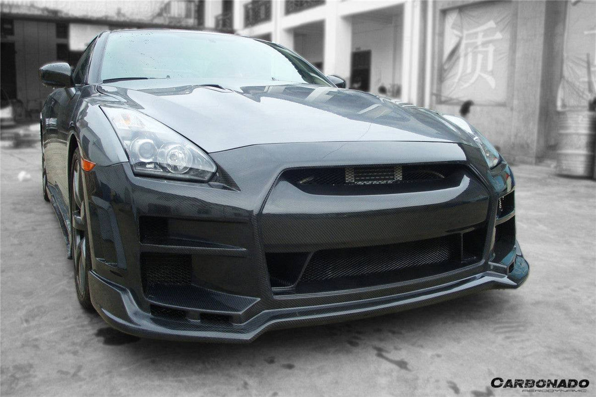 2008-2016 Nissan GTR R35 CBA/DBA BSE Style Front Bumper w/LED - Carbonado