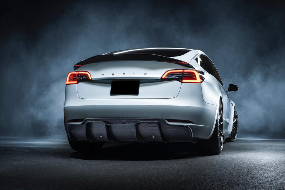 2017-2023 Tesla Model 3 VRS Style Carbon Fiber Rear Lip Diffuser