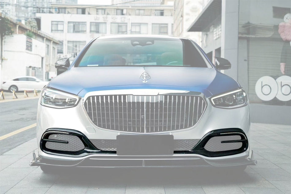 2021-UP Mercedes Benz S Maybach W223 4Matic Sedan MSY Style Dry Carbon Fiber Front Bumper Air Vents