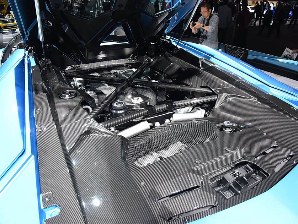 2011-2016 Lamborghini Aventador LP700 Coupe Carbon Fiber Engine Bay Trim Cover Rear Replacement