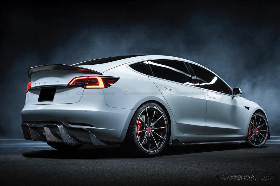 2017-2023 Tesla Model 3 VRS Style Carbon Fiber Trunk Spoiler