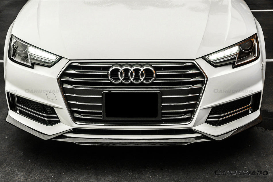 2017-2018 AUDI B9 A4 Sport & S4 MD Style Carbon Fiber front bumper air vents trim - Carbonado