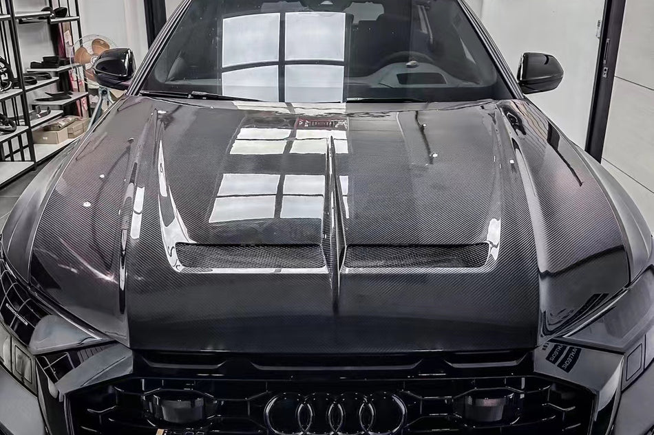 2019-2023 Audi Q8 & SQ8 & RSQ8 AD Style Dry Carbon Fiber Hood - Carbonado