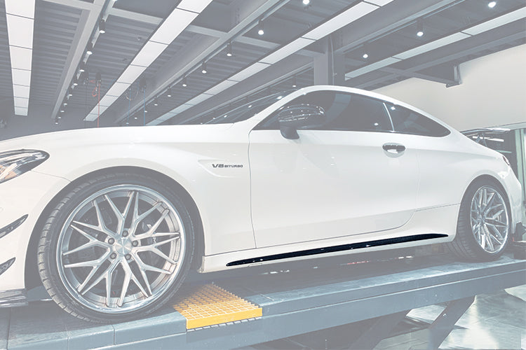 2015-2021 Mercedes Benz W205 C63 S AMG Coupe Carbon Fiber Side Skirts Add On Lip