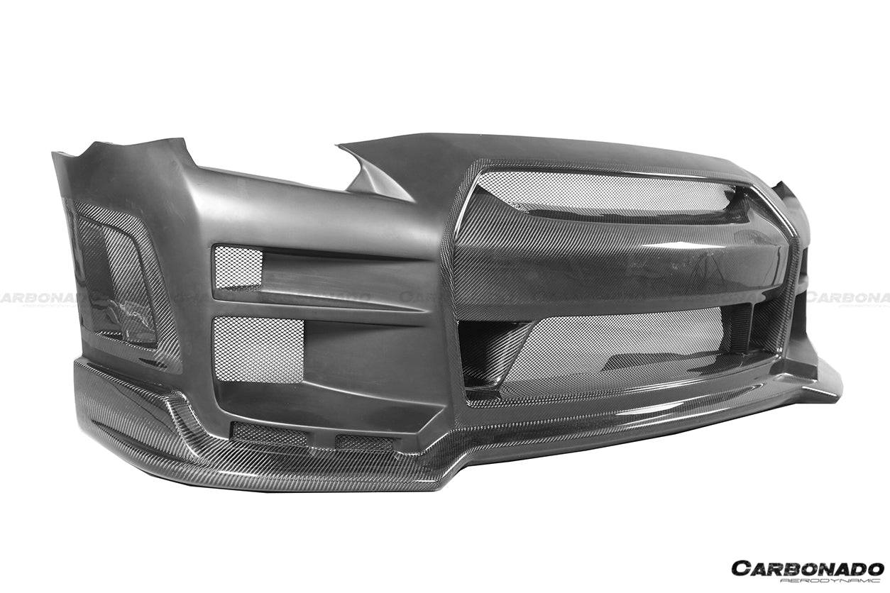 2008-2016 Nissan GTR R35 CBA/DBA BSE Style Front Bumper w/LED - Carbonado Aero