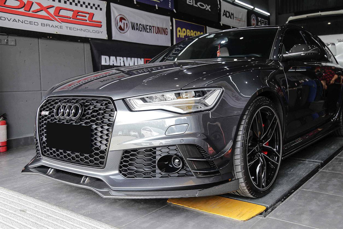 2013-2018 Audi RS6 Avant BS Style Carbon Fiber Front Lip - Carbonado