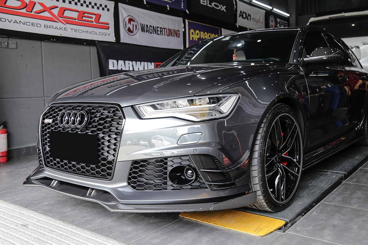 2013-2018 Audi RS6 Avant BS Style Carbon Fiber Front Lip - Carbonado