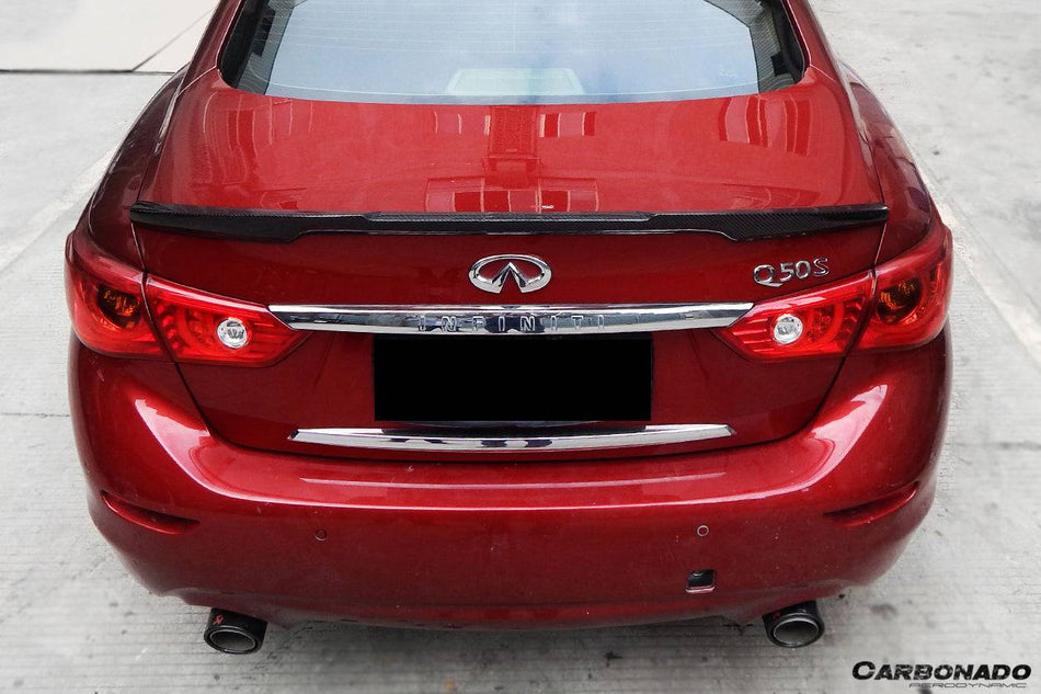 2014-2017 Infiniti Q50 Sedan RW Style Carbon Fober Trunk Spoiler - Carbonado