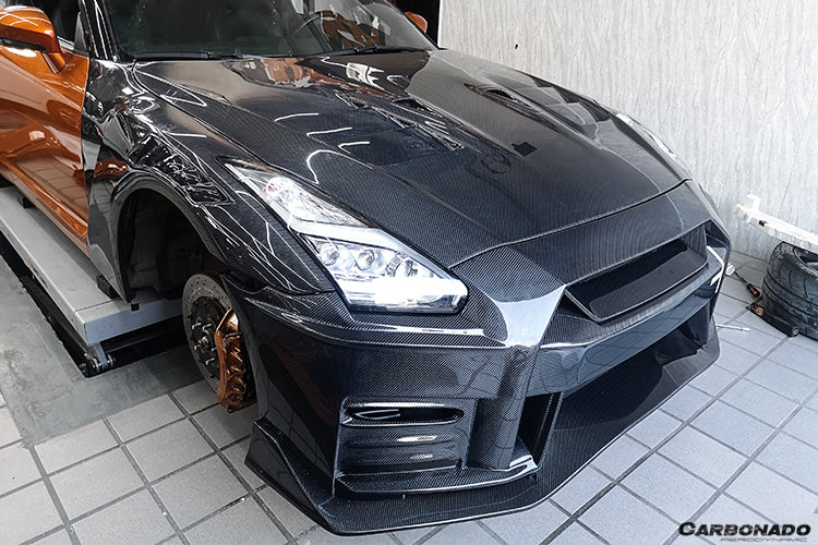 Capó de fibra de carbono estilo Nissan GTR R35 EBA/CBA/DBA TS 2017-2021