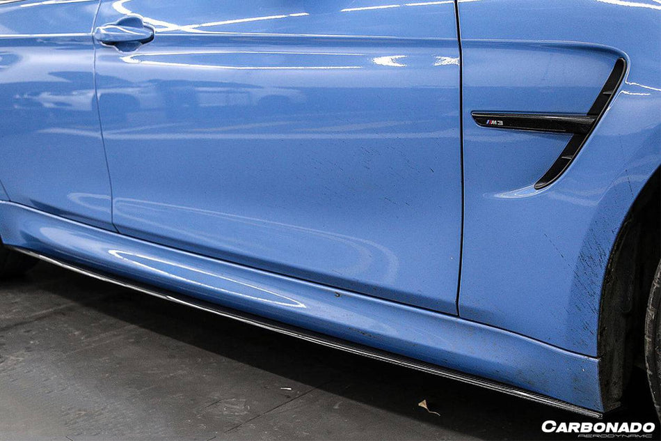 2014-2020 BMW  M4 F82 F80 M3  MP Style Carbon Fiber Side Skirts Under Board - Carbonado